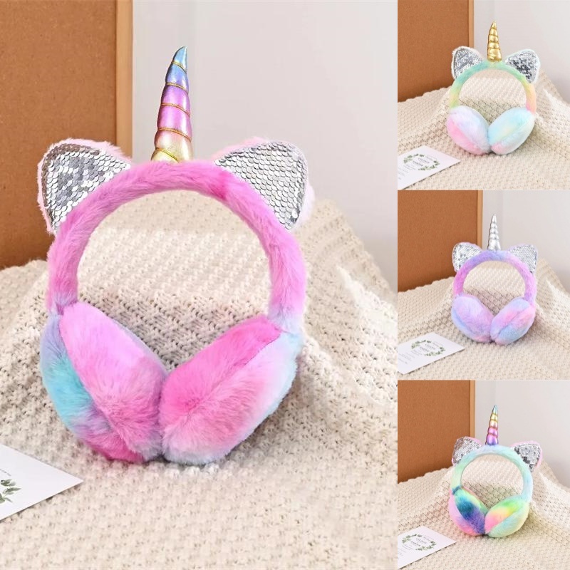 Unicorn Stuffed Toy - Renkli Payetler Unicorn Yumuşak Peluş Kabarık
