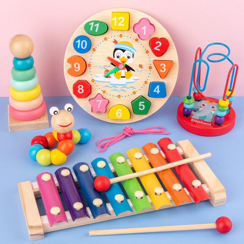 Kids Toys 2 Year Old - Montessori bebek oyuncakları Çocuklar 3D Ahşap